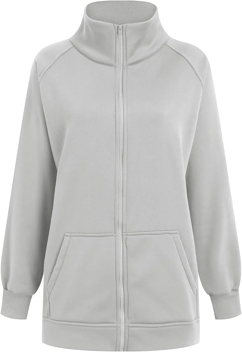 Womens Oversized Sweatshirts No Hood Long Sleeve Zipper 2024 Trendy Sweatshirt Jackets Pullovers Comfort Clothes