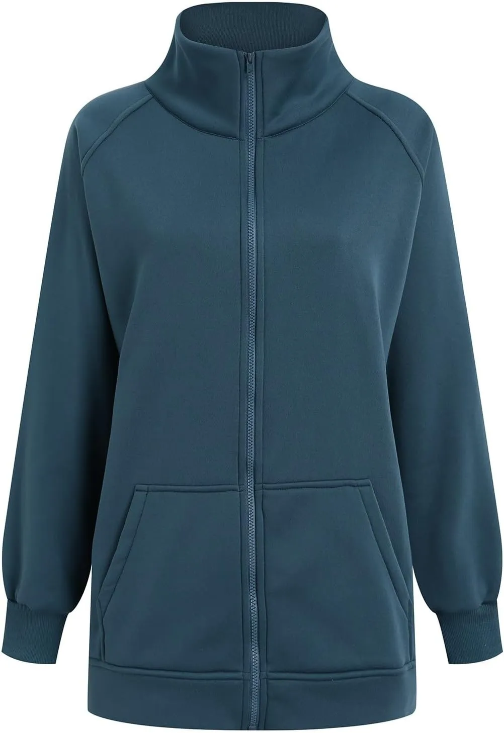 Womens Oversized Sweatshirts No Hood Long Sleeve Zipper 2024 Trendy Sweatshirt Jackets Pullovers Comfort Clothes