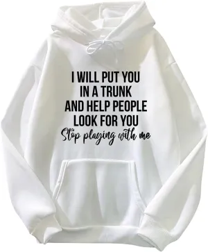 Womens Oversized Sweatshirts Word Graphic Baggy Comfort Drawstring Pullover Drop Shoulder Long Sleeved Trendy Hoodie