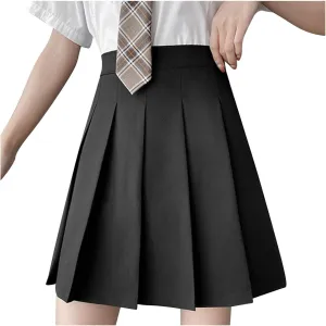 Womens Pleated Skirt High Waisted Short Mini Skirt A-Line School Uniform Cheerleader Skater Tennis Skirts