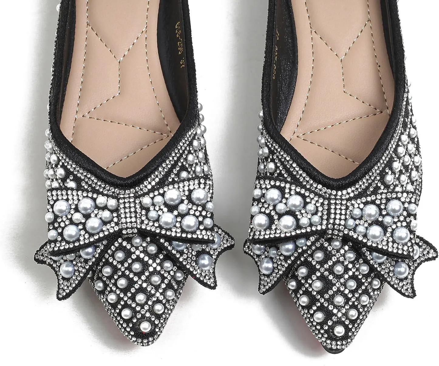 Women's Rhinestone Flats Pointed Toe Low Heel Wedding Shoes Comfortable Women Dress Shoes ?