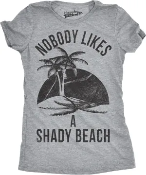 Womens Shady Beach Funny Shirts Cute Vacation Vintage Novelty Hilarious T Shirt