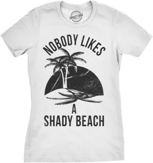 Womens Shady Beach Funny Shirts Cute Vacation Vintage Novelty Hilarious T Shirt