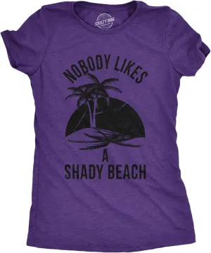 Womens Shady Beach Funny Shirts Cute Vacation Vintage Novelty Hilarious T Shirt
