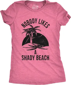 Womens Shady Beach Funny Shirts Cute Vacation Vintage Novelty Hilarious T Shirt