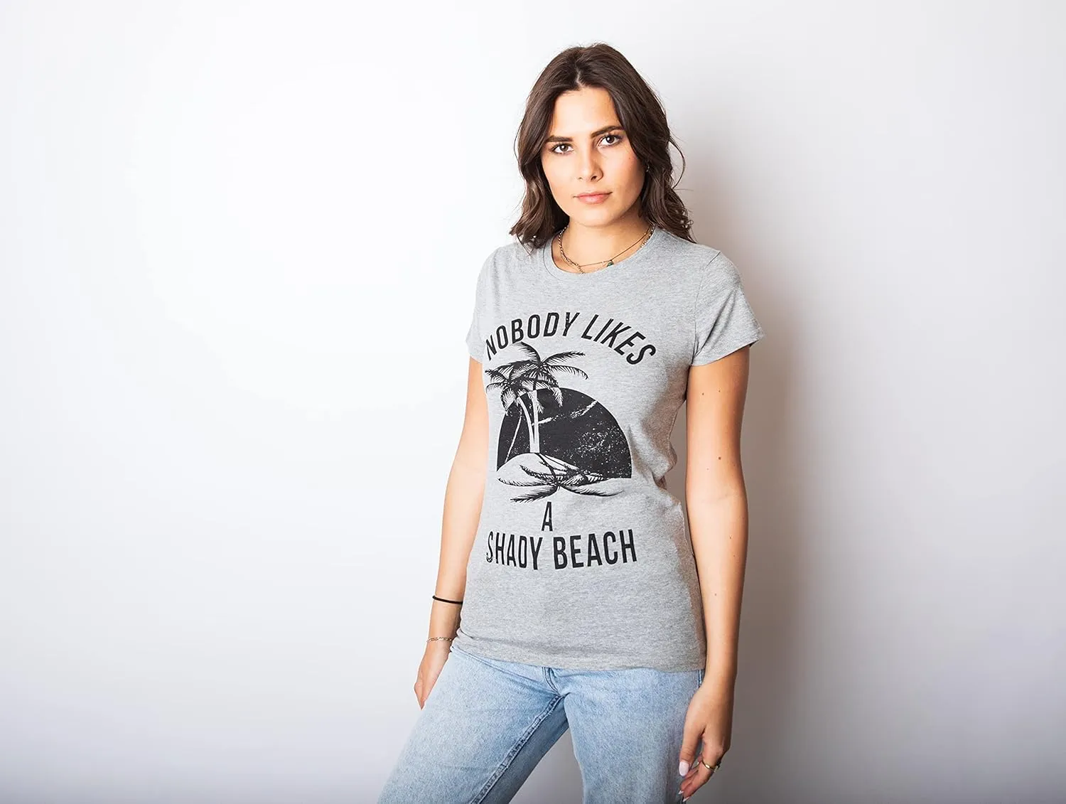 Womens Shady Beach Funny Shirts Cute Vacation Vintage Novelty Hilarious T Shirt