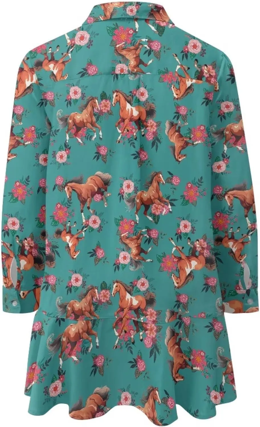 Women's Shirt Mini Dress Soft V-Neck Button Down Shift Mini Dress Casual Long Sleeve Ruffle Hem Flowy Dresses