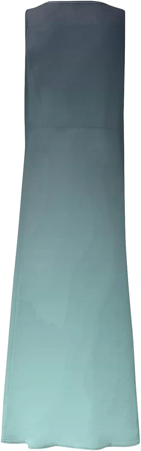 Womens Summer Dresses Beach Long Dress Sleeveless Elegant Flowy Dresses Plus Size Loose Dress with Pockets