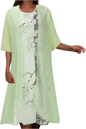 Womens Summer Dresses Cardigan Lightweight Dress Elegant Gauze Casual Dressy Clothes Plus Size Formal Long Sundress