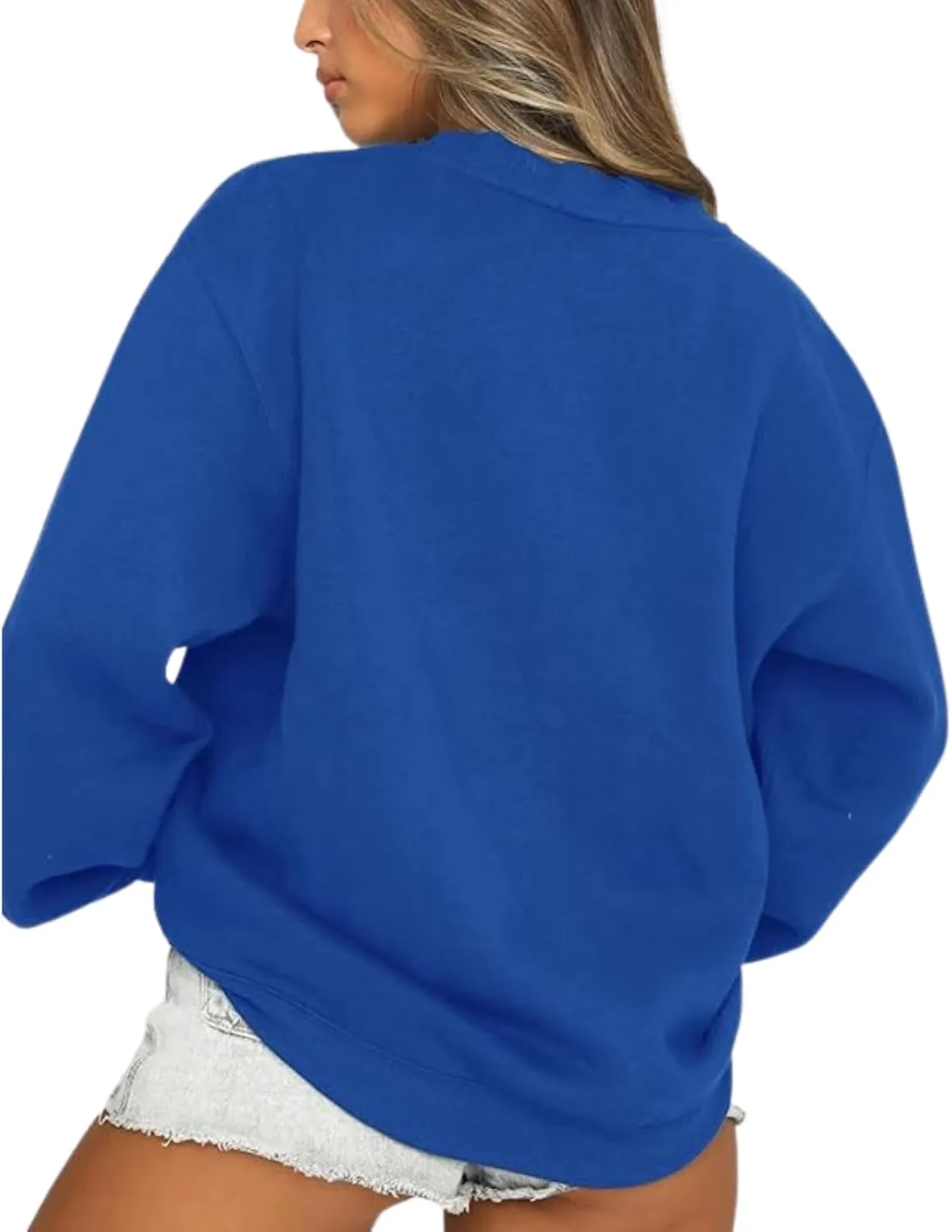 Women's Sweatshirts Hoodies Crewneck Oversized Fleece Pullover Sweaters Cute Top Y2K Teen Girls Preppy Clothes 2024