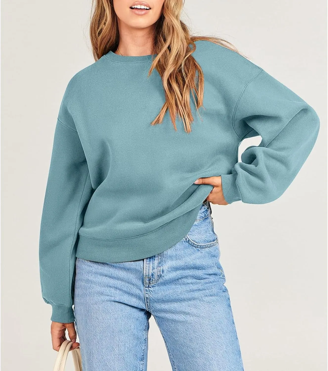Women's Sweatshirts Hoodies Crewneck Oversized Fleece Pullover Sweaters Cute Top Y2K Teen Girls Preppy Clothes 2024