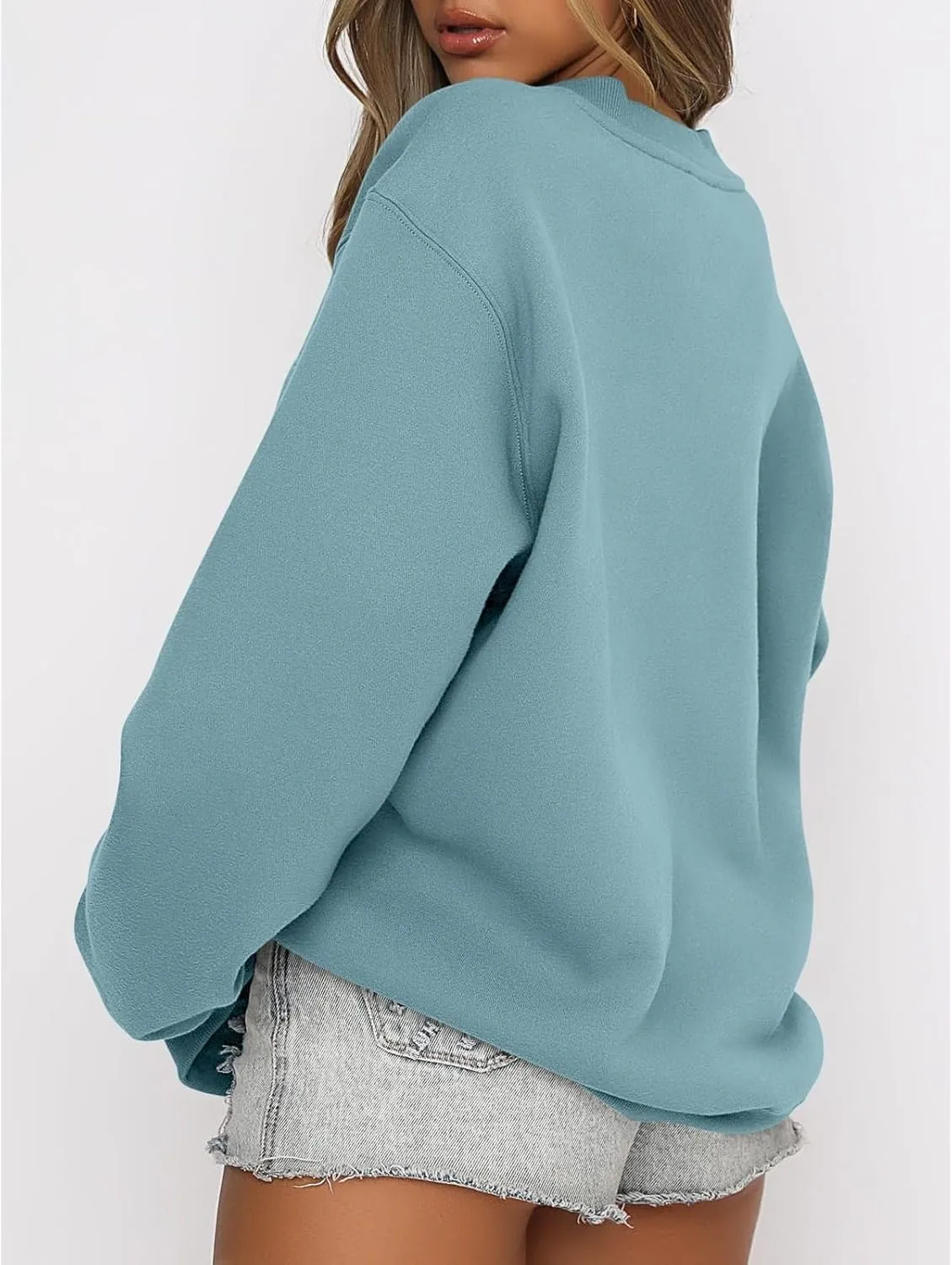 Women's Sweatshirts Hoodies Crewneck Oversized Fleece Pullover Sweaters Cute Top Y2K Teen Girls Preppy Clothes 2024