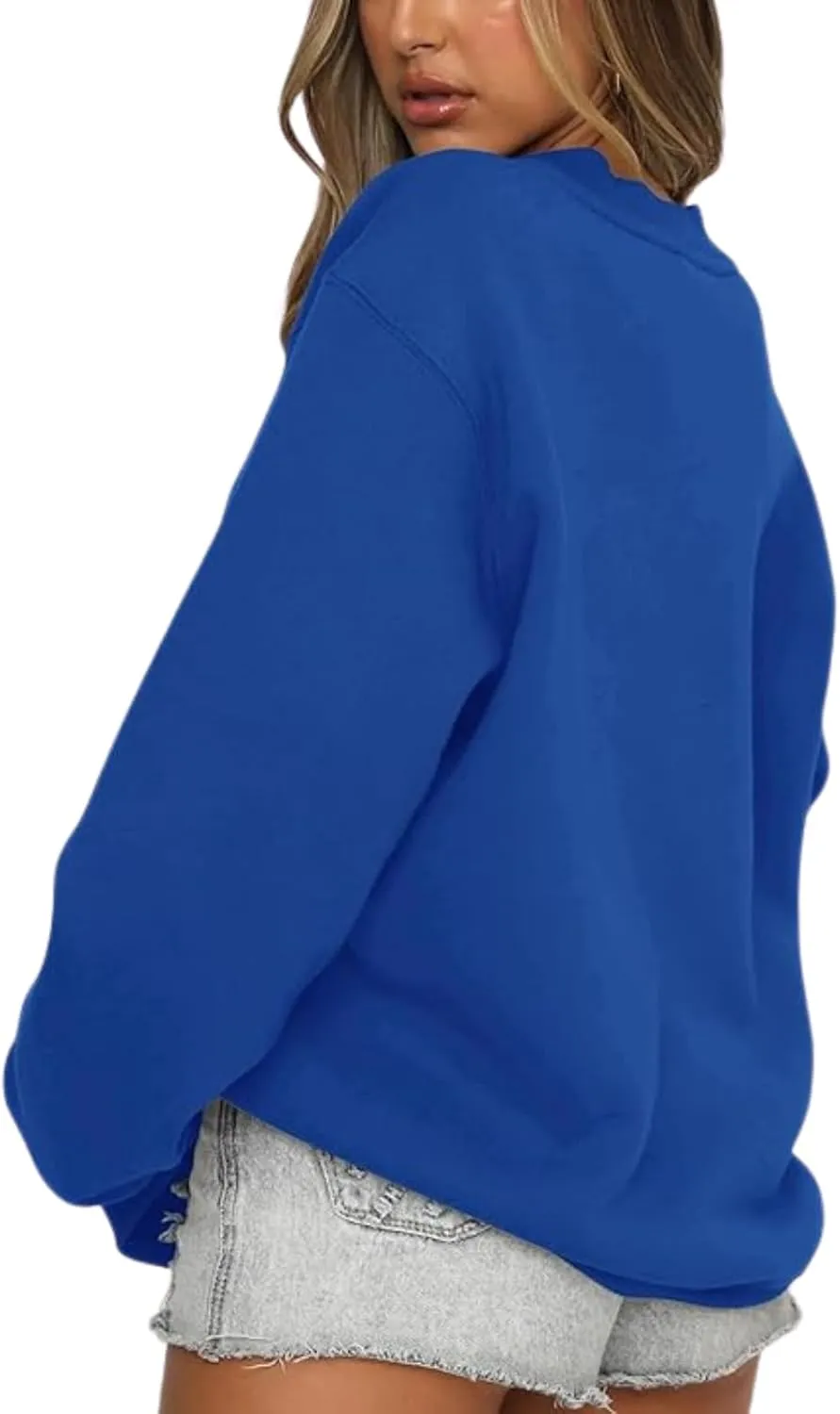 Women's Sweatshirts Hoodies Crewneck Oversized Fleece Pullover Sweaters Cute Top Y2K Teen Girls Preppy Clothes 2024