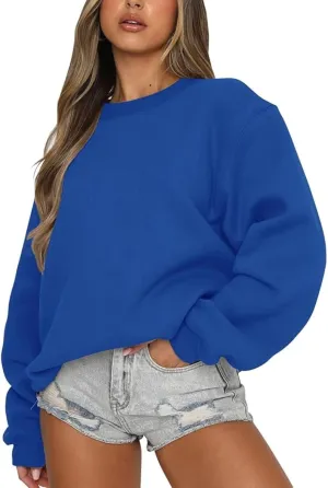Women's Sweatshirts Hoodies Crewneck Oversized Fleece Pullover Sweaters Cute Top Y2K Teen Girls Preppy Clothes 2024