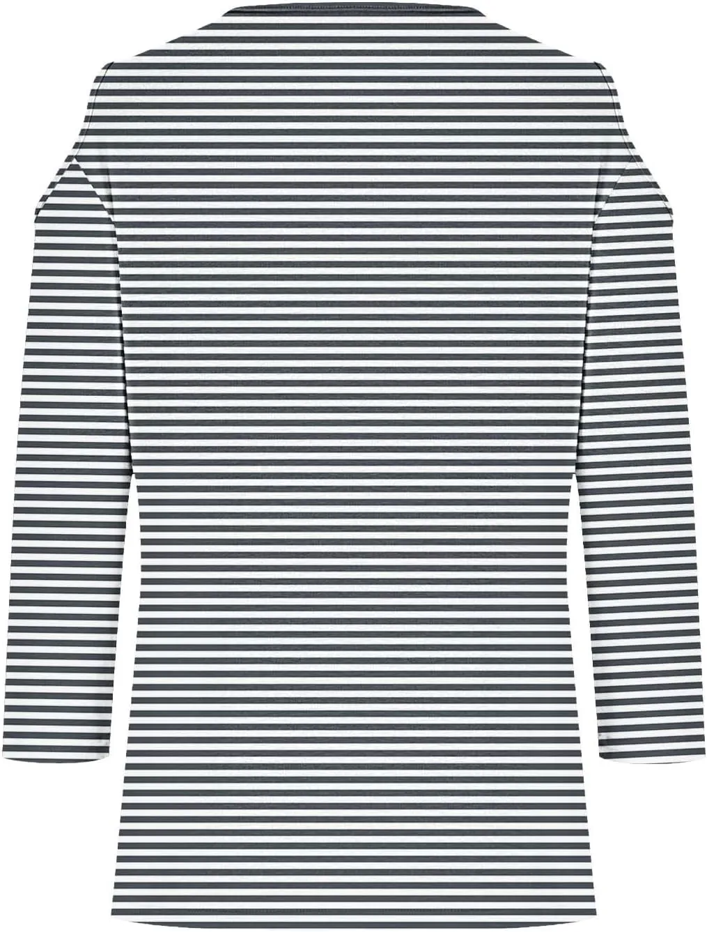 Womens Tops 3/4 Length Sleeves V Neck Cold Shoulder Shirts Trendy Striped Summer Blouse Ladies Workout Going Out Tees