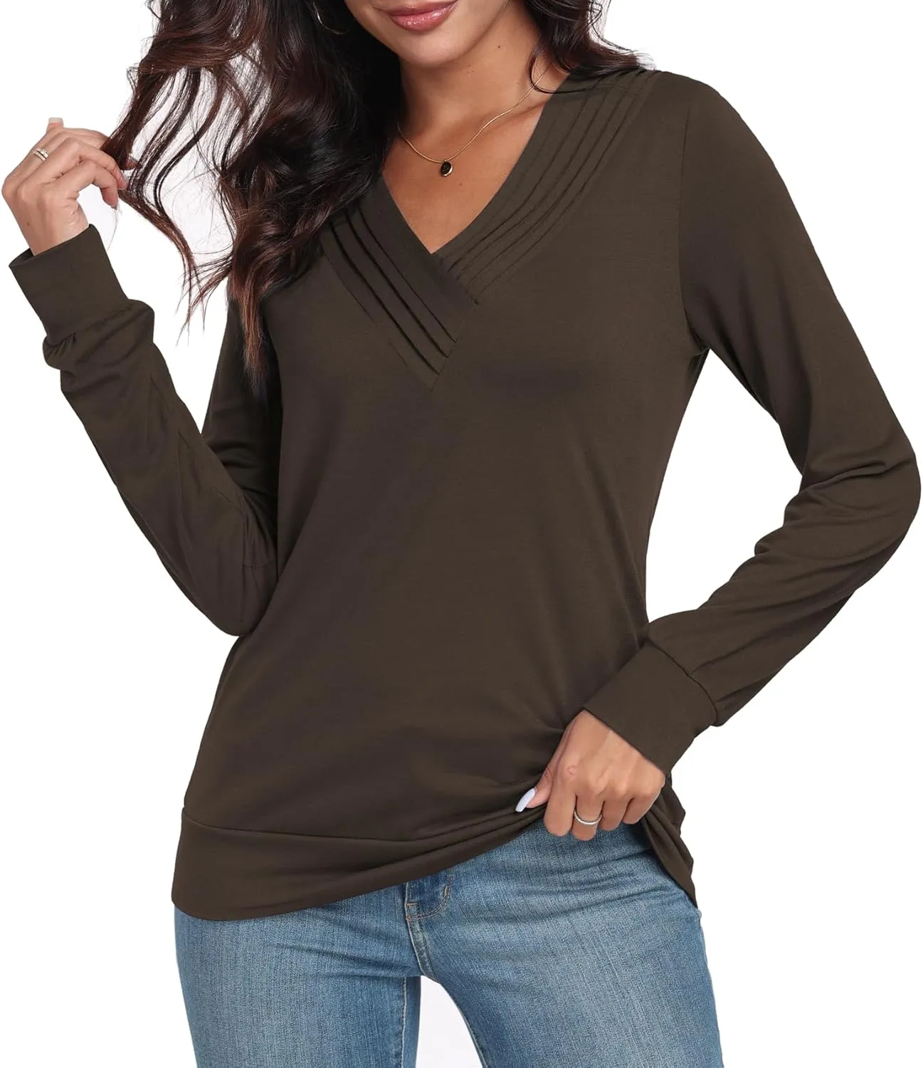Womens V Neck Tank Tops Loose Fit Pleated Work Dressy Casual Tanks Summer Sleeveless Shirts