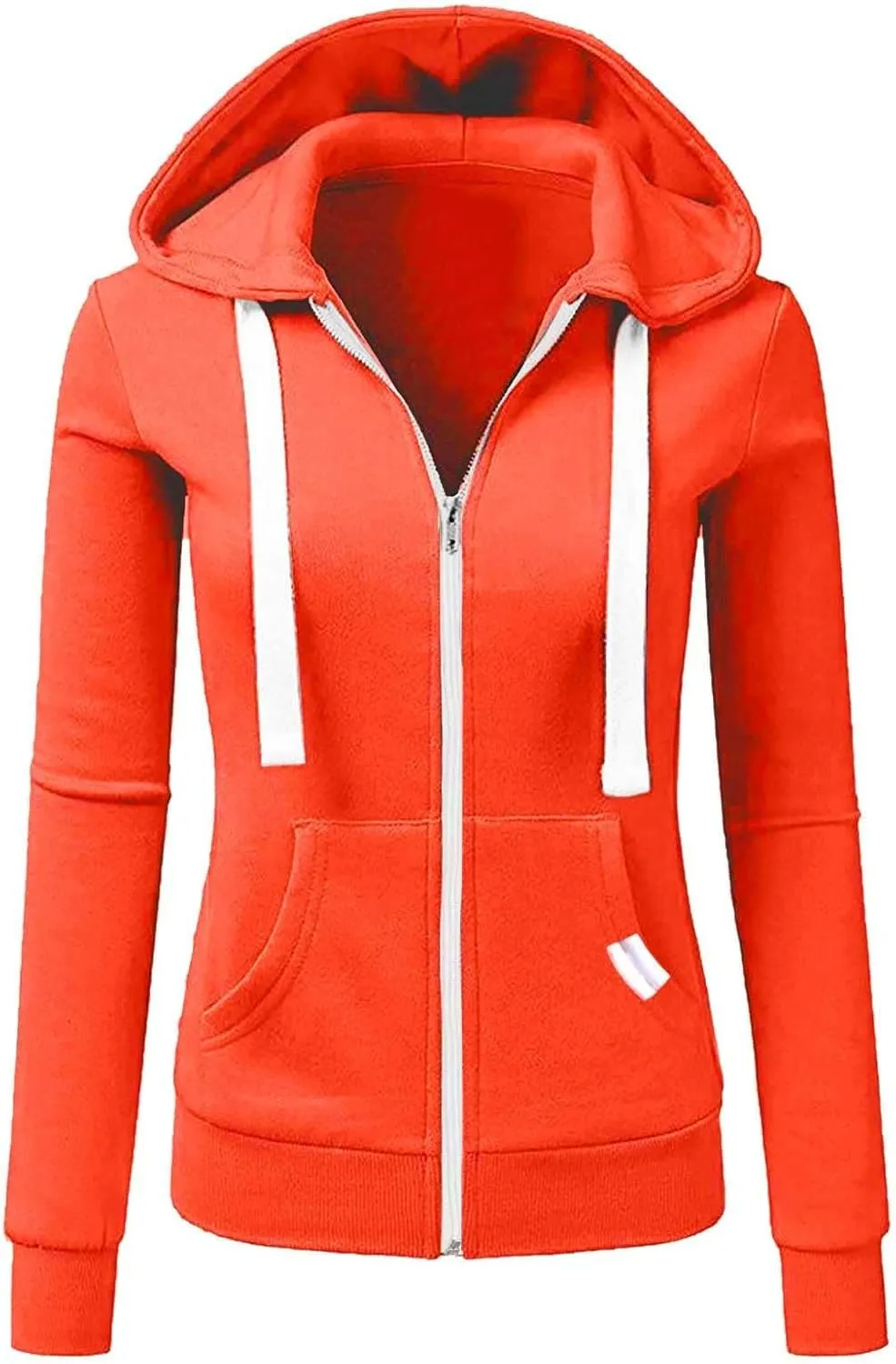 Womens Zip Up Hoodies Lightweight Casual Long Sleeve Drawstring Slim Fit Hooded Sweatshirts with Pockets