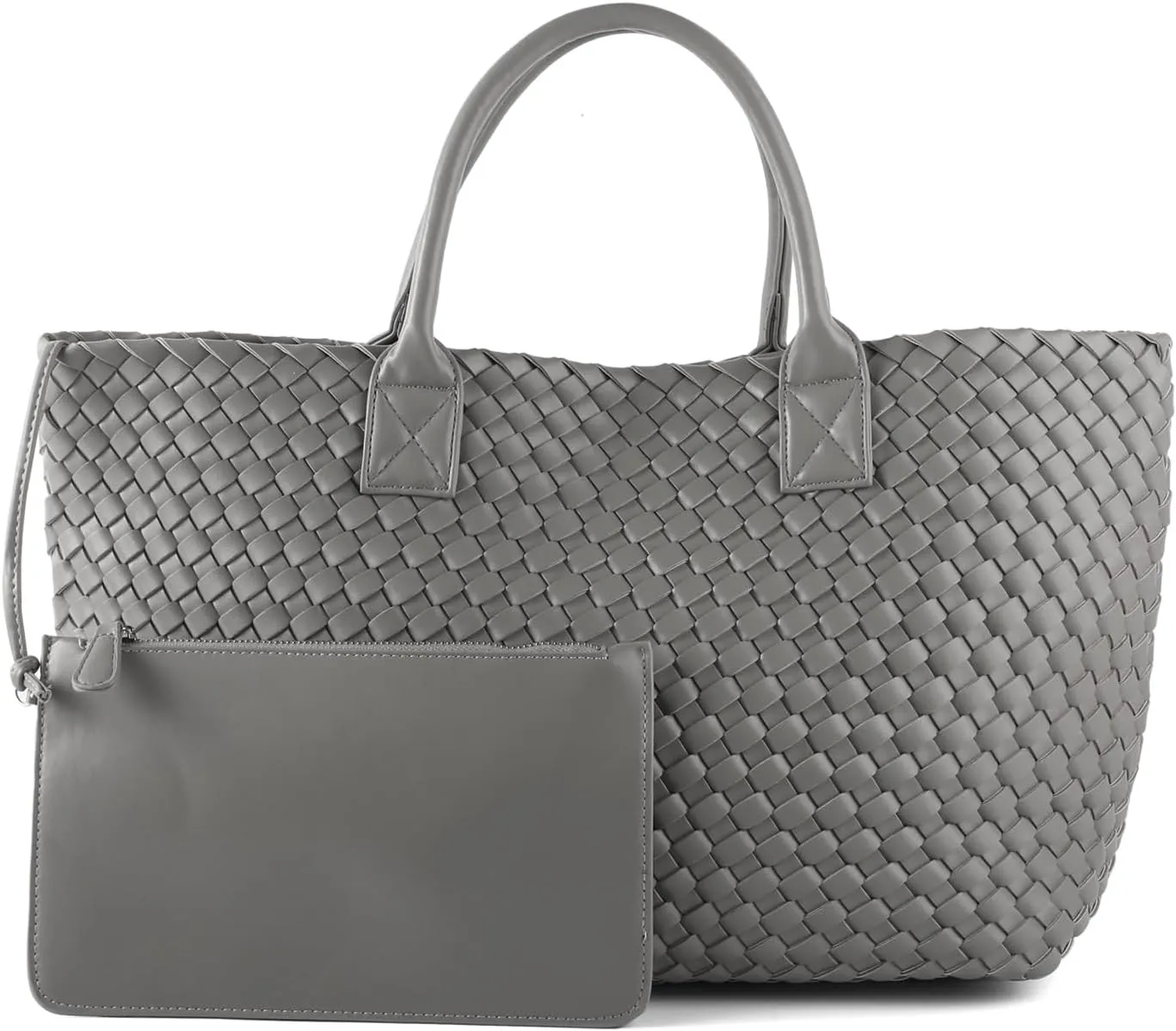 Woven Tote Bag for Women Retro Handwoven Shoulder Travel Handbag Large Capacity Hobo Vegan Leather Bags with Purse