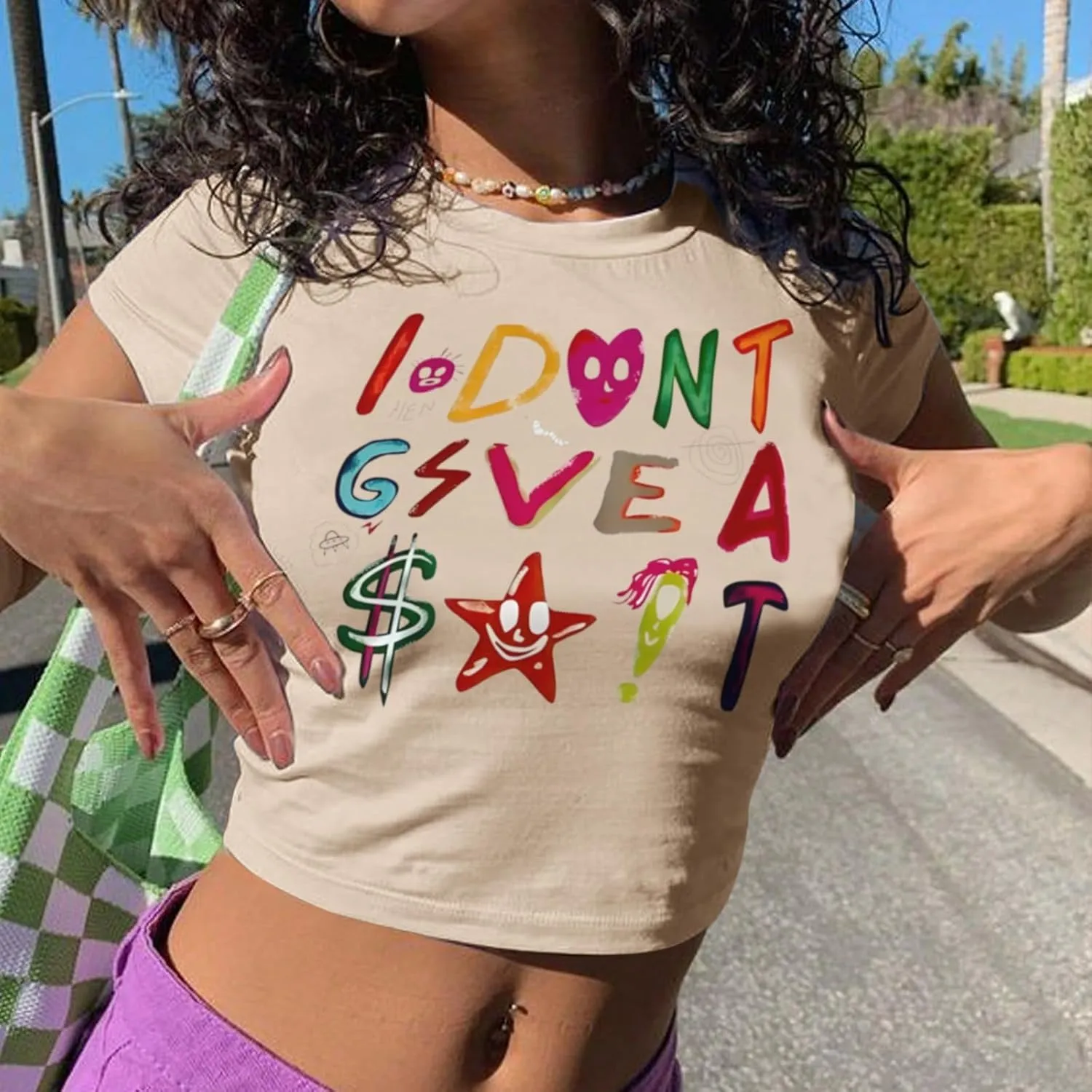 Y2K Baby Tees Graphic Crop Tops for Women Cropped Tshirt Summer Aesthetic Fairy Grunge Tops Clothes for Teen Girls