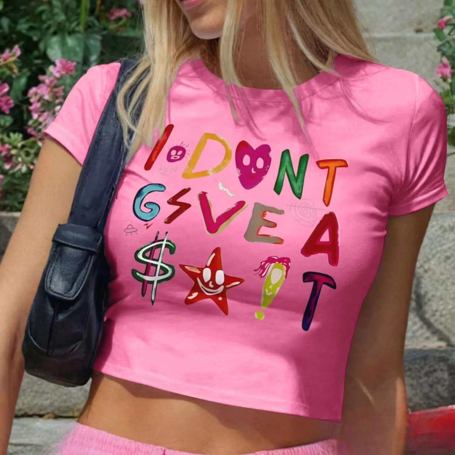 Y2K Baby Tees Graphic Crop Tops for Women Cropped Tshirt Summer Aesthetic Fairy Grunge Tops Clothes for Teen Girls