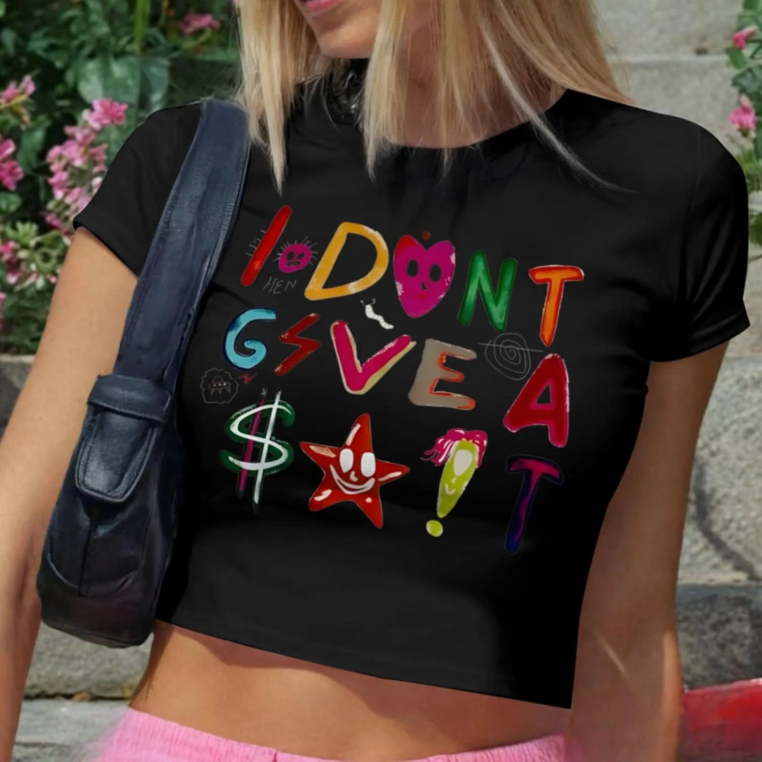 Y2K Baby Tees Graphic Crop Tops for Women Cropped Tshirt Summer Aesthetic Fairy Grunge Tops Clothes for Teen Girls
