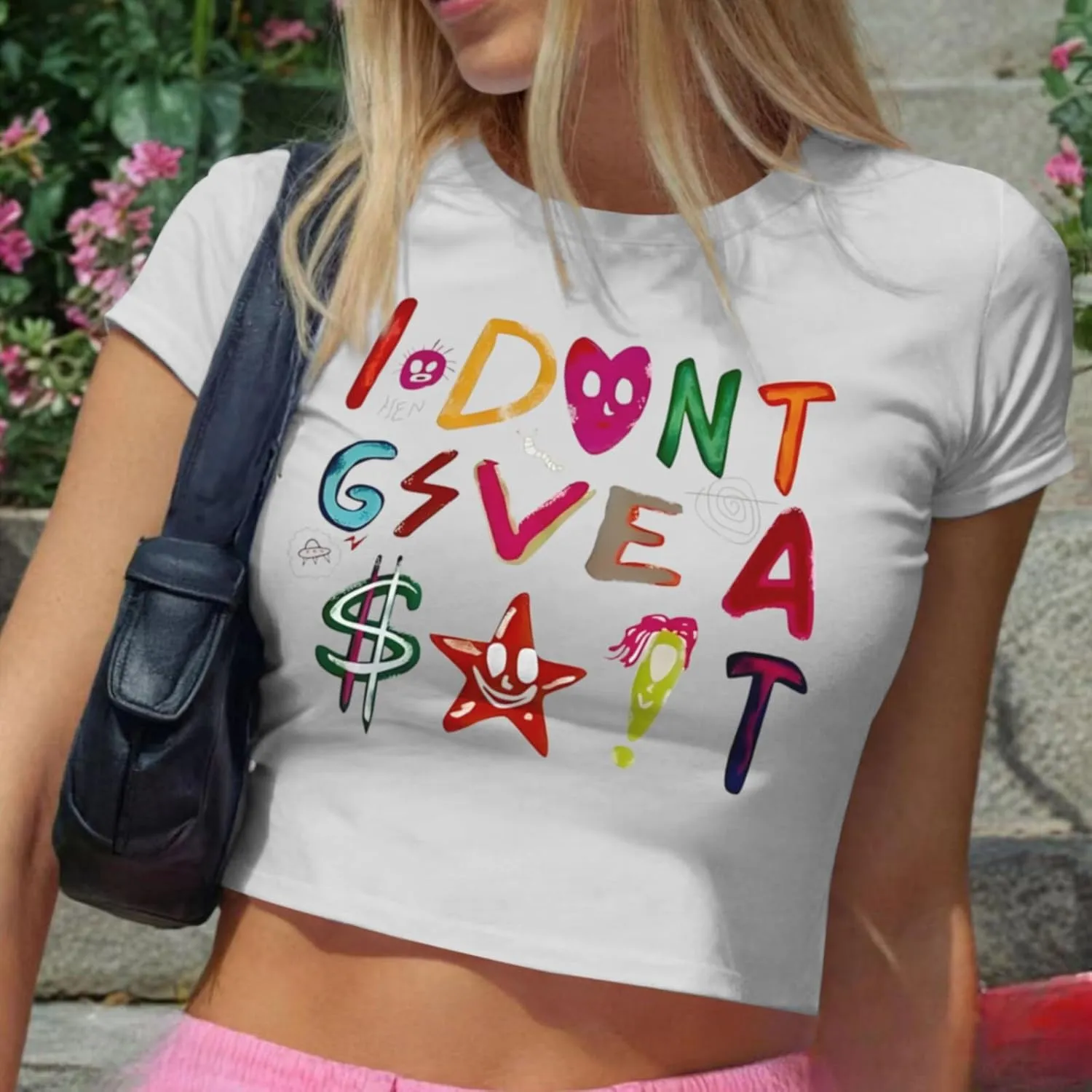 Y2K Baby Tees Graphic Crop Tops for Women Cropped Tshirt Summer Aesthetic Fairy Grunge Tops Clothes for Teen Girls