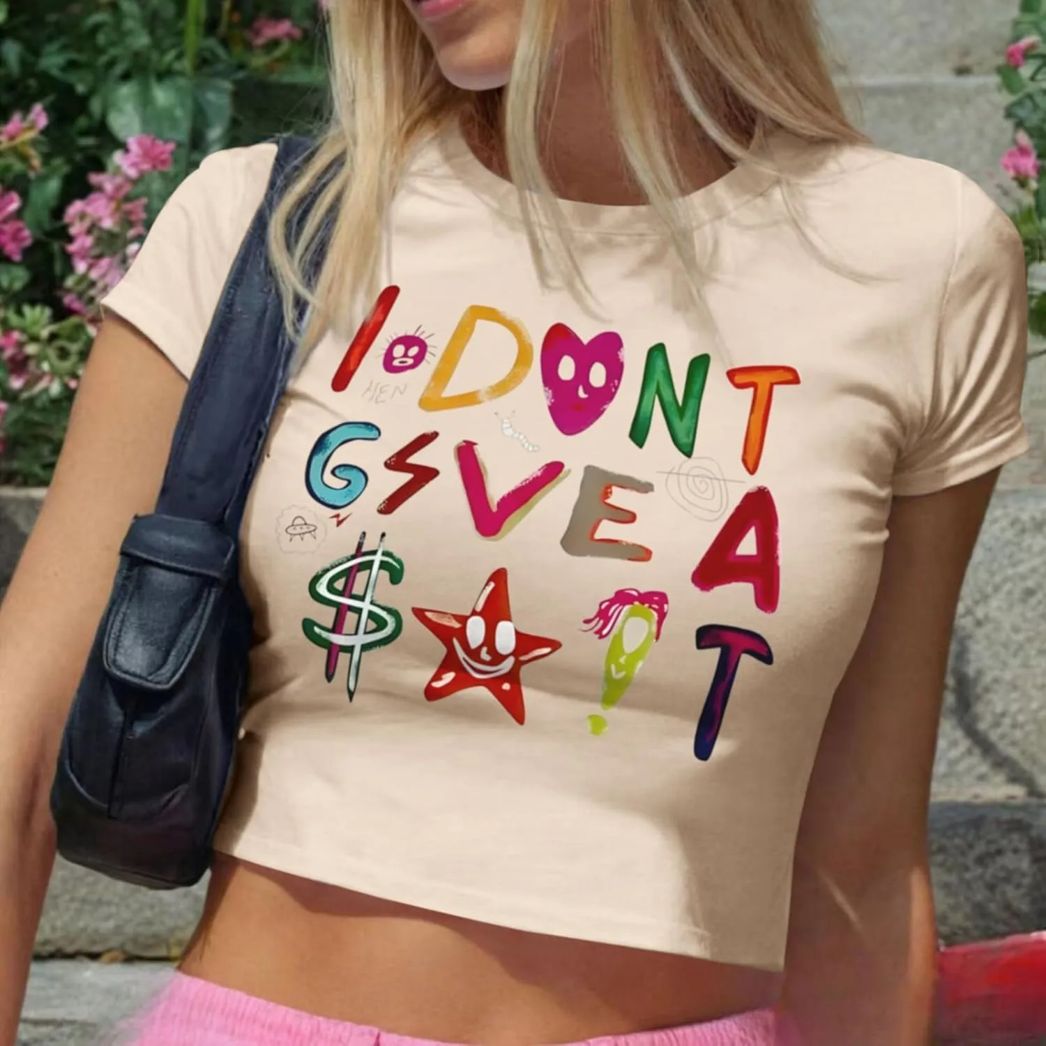 Y2K Baby Tees Graphic Crop Tops for Women Cropped Tshirt Summer Aesthetic Fairy Grunge Tops Clothes for Teen Girls