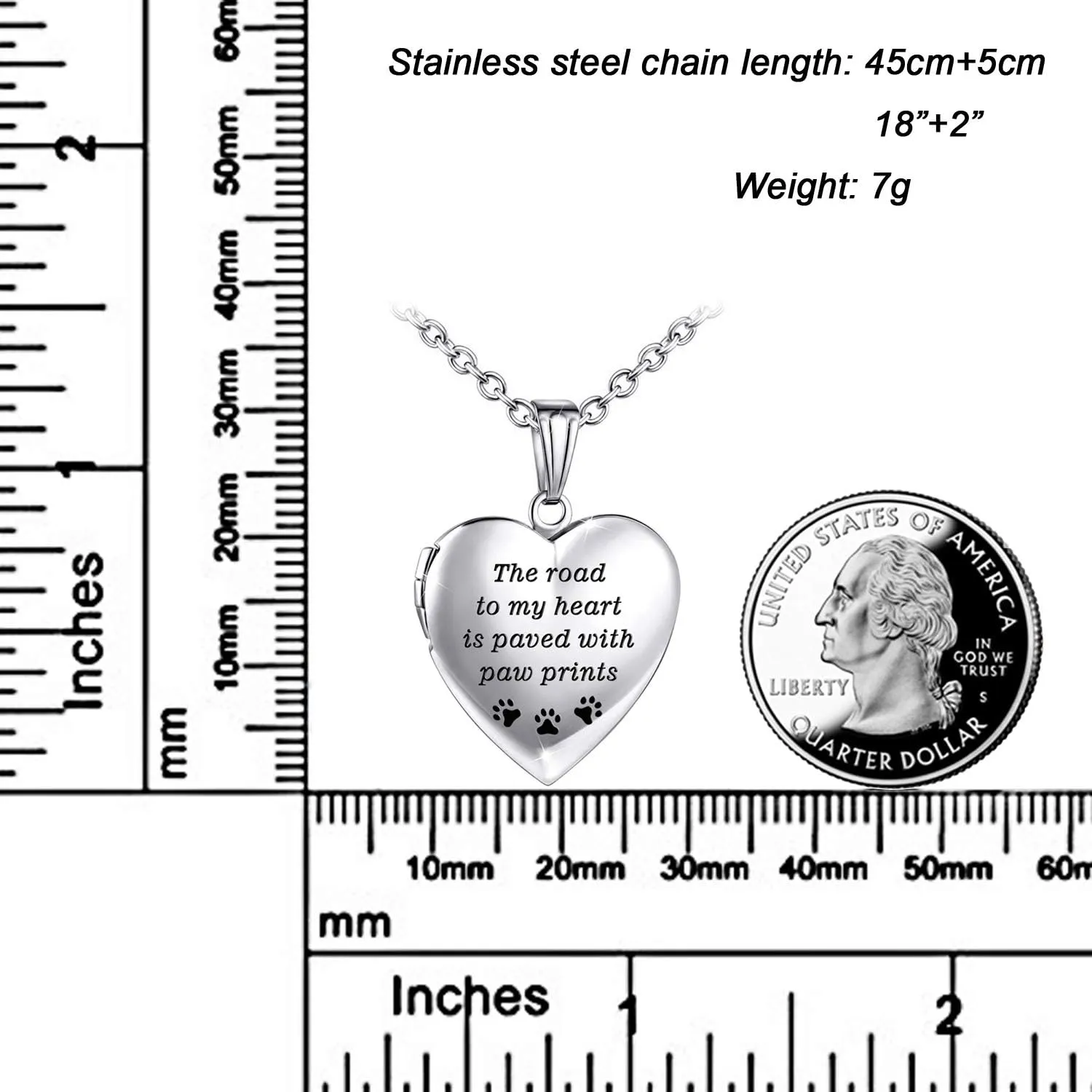 YOUFENG Dog Paw Locket Necklace that Holds Pictures Love Heart Photo Locket Crystals Necklace Pendant Birthday Gifts