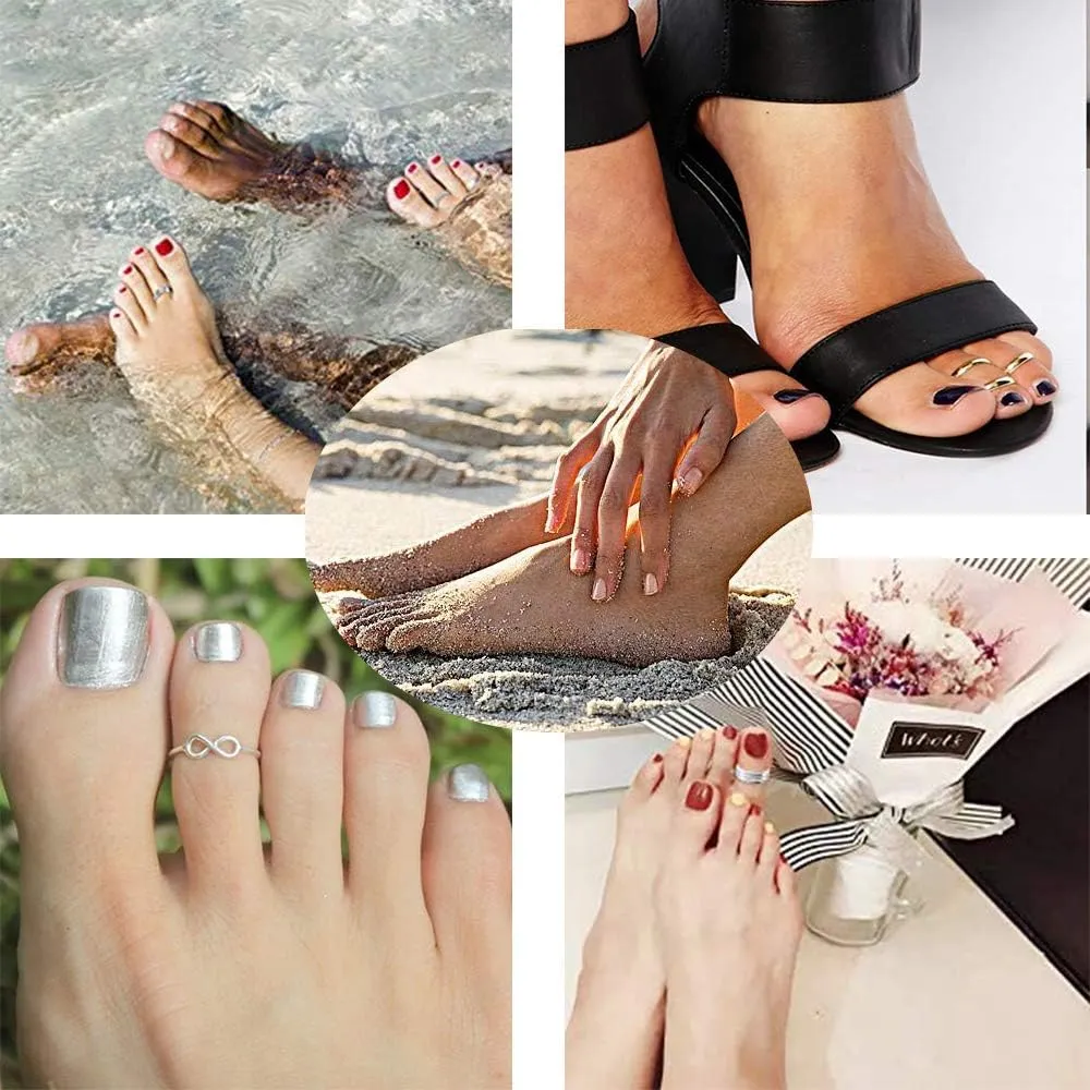 Zolure Stainless Steel Toe Rings and Anklets for Women